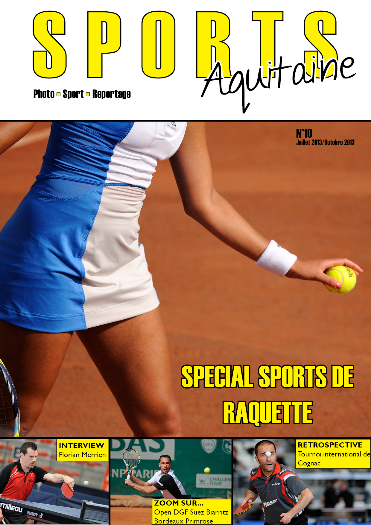 Couverture du magazine Sports Aquitaine N°10 Spécial Sports de raquette