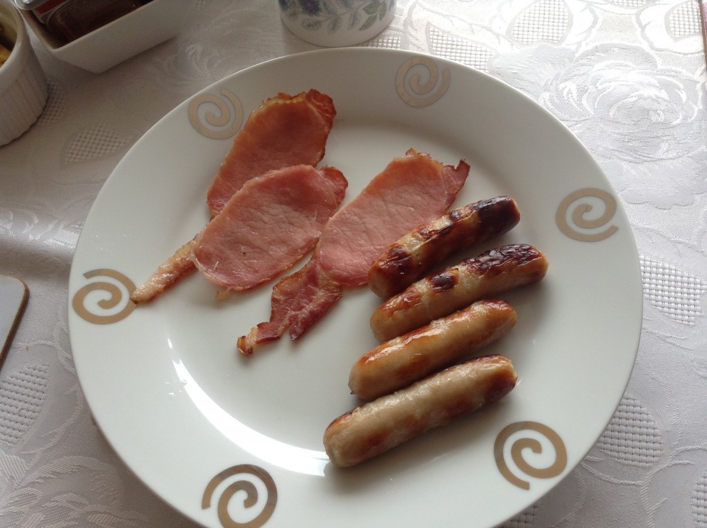 Petit déjeuner (Breakfast) en Ecosse - Saucisse et bacon
