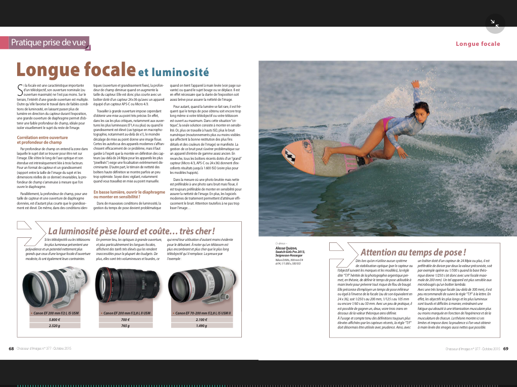 Publication Mickaël Bonnami Photographe - Magazine Chasseur d'Images